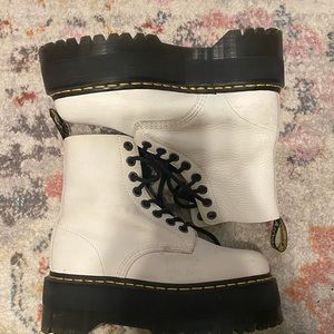 Dr. Martens White Platform Boots